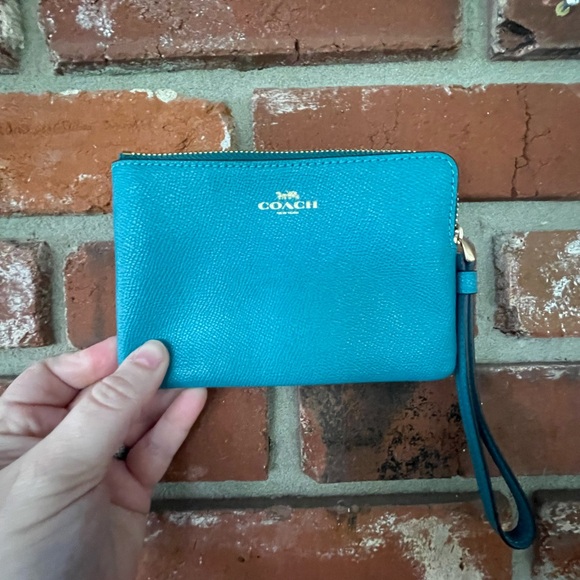 Coach Turquoise Wristlet - Picture 1 of 2
